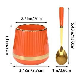 Orange Coffee Spoons Set with Holder