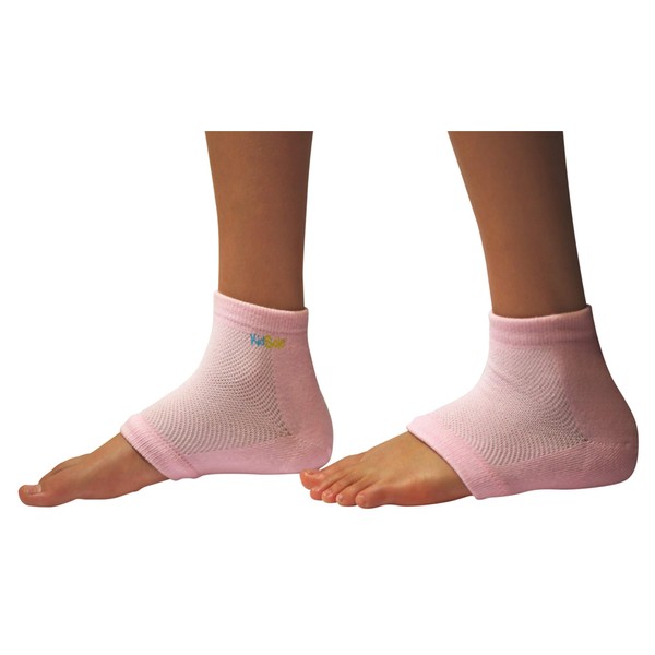 KidSole RX Gel Sports Sock for Kids with Heel Sensitivity from Severs Disease, Plantar Fasciitis. US Kid's Sizes 2-7 (Pink)