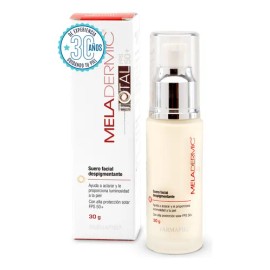 Despigmentante Facial Meladermic Total 30 G con Protección Solar FPS 50+ Suero Aclara Manchas, Antimanchas Melasma Y Paño aclarante