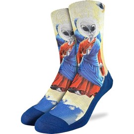 Good Luck Sock Men's Space Jesus Socks, Adult, Shoe Size 8-13