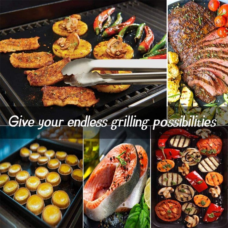 BBQ Grill Mat Set of (5+1), Non Stick Baking Mats,