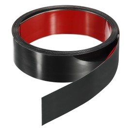 HARFINGTON 16.4ft x 1.57" Wall Trim Peel and Stick Molding Trim Frame, Self Adhesive Stainless Steel Mirror Finish Metal Strip for Wall Ceiling Floor Cabinet Tile Edge, Black