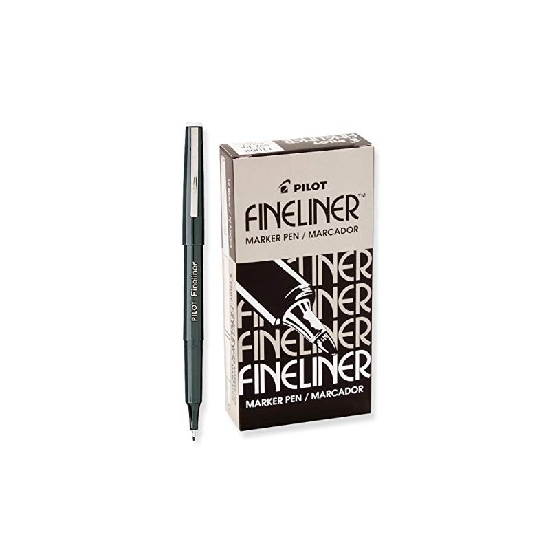 Pilot Fineliner Markers-Fineliner Marker, Airtight Cap, Fine Point, Black Ink