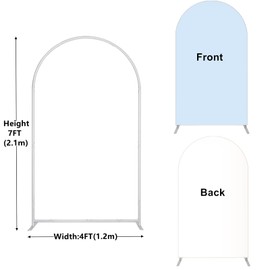 Chiara Backdrop Arched Wall 4x7Ft Metal Arch Backdrop Stand and Backdrop Cover, Aluminum Arch Wall Panel Kit for Baby Shower, Birthday Party, Wedding, Photo Background Decoration