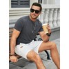 JMIERR Men's Waffle Shorts Summer Leisure Stretch Elastic Waist with