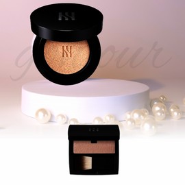 Hera Black Cushion Original 15g 23C1 Pink Beige + Hera Face Glow Highlighter 3.4g Set / 헤라 블랙 쿠션 본품 15g 23C1 핑크베이지+헤라 페이스 글로우 하이라이터 3.4g 구성 세트