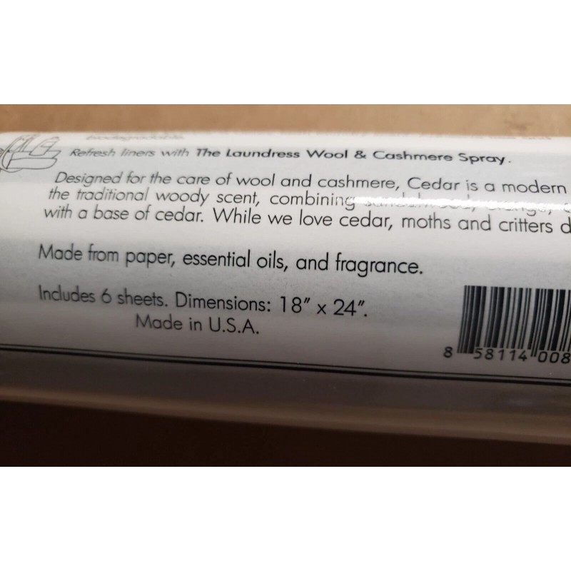 The Laundress SCENTED SHELF & DRAWER LINERS - CEDAR SCENT