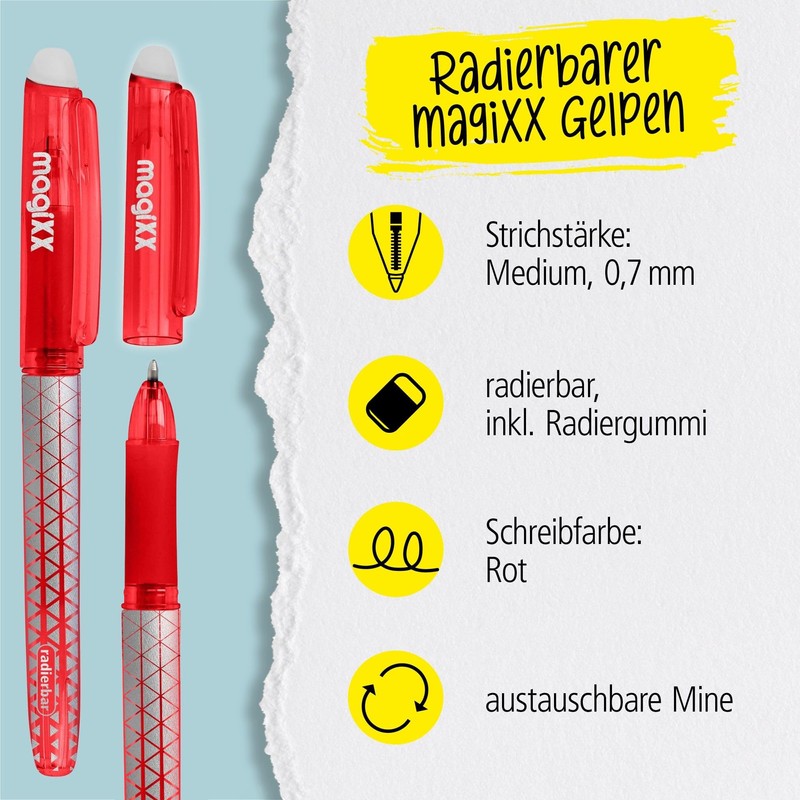 Online MagiXX Gel Pen Red with 0.7 mm Line Width,