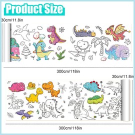 Drawing Roll for Children, 3 Metres Long Cuttable Drawing Roll for Children, Cuttable Painting Paper Roll, Colouring Roll for Children, Drawing Paper, Suitable for Girls and Boys