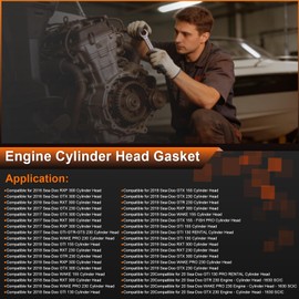 Zcargel Cylinder Head Gasket Kit Fits for Sea Doo 4-Tec GTX Rxp RXT X 230 300 Hp Brp GTX Rxpx Rxtx 300 1630 Ace 2016-2020 Cylinder Gasket Replace 420950772 Cylinder Head Gasket