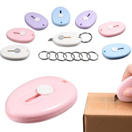 8 Set of Mini Box Retractable Cutter, Small Letter Package Opener Sutility Knives Cutter with Keychain Hole.Perfect for Opening Small Boxes, Cutting Paper, and DIY Crafts,Random Color (8)