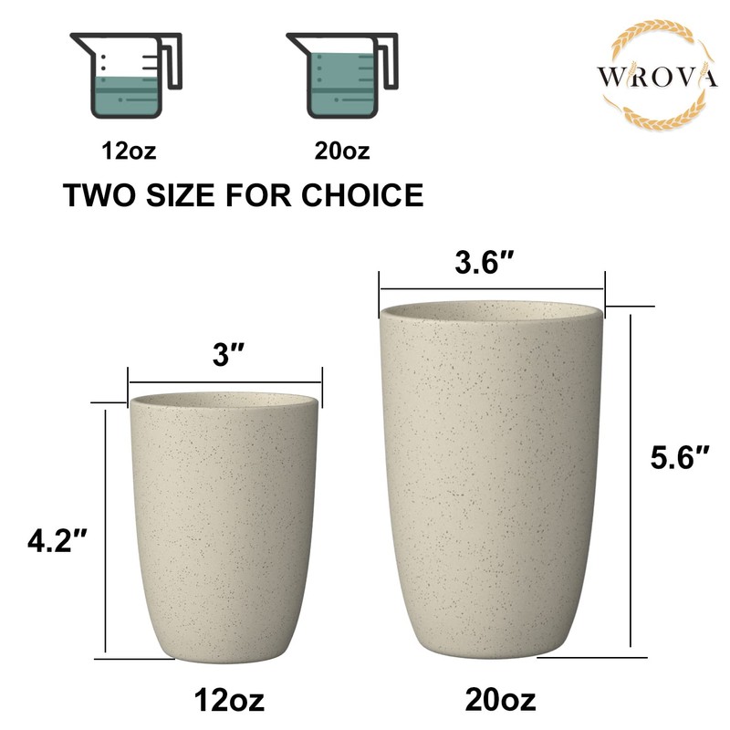 Wrova Wheat Straw Cups 8 PCS Good Alternative to Plastic