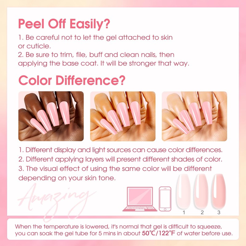 ROSALIND Poly Nail Gel Kit -8 Colors + White Brown