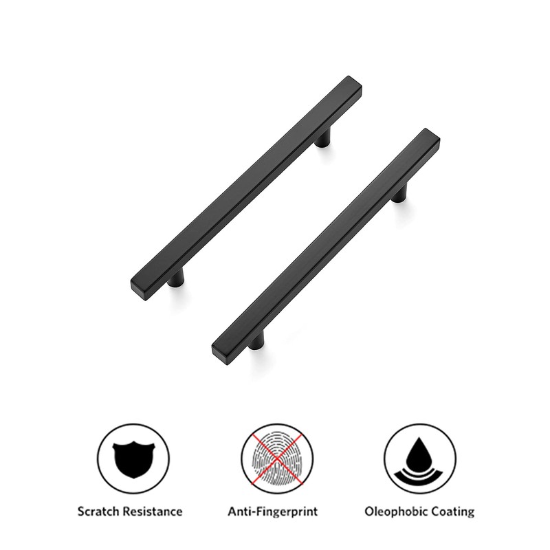 Ravinte 3 Pack 7.38'' Square Cabinet Pulls Matte Black Stainless