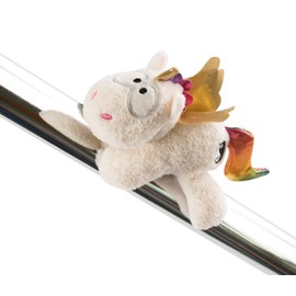NICI 47373 Rainbow Yang 12 cm - MagNICI Theodor & Friends - Soft Toys Magnetic Animals for Fridge, Blackboard, Metal & Much More, White/Colourful, Cuddly Toy Magnet Unicorn