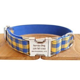Collar de Perro Personalizado, Personalizado Grabado con láser Collares con Nombre, número de teléfono Dirección, Longitud Ajustable Hebilla de Metal 