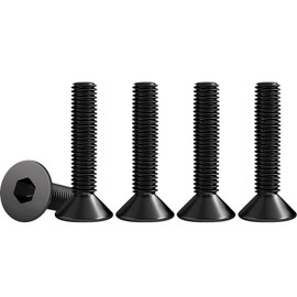 Drenky M4 x 25 mm Countersunk Screws Stainless Steel V2A VA A2 Allen Screw DIN 7991 / ISO 10642 Countersunk Screws Rustproof Machine Screws Metric Standard Thread Black Pack of 50