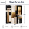 Black Gold Abstract Shower Curtain Modern Geometric 72Wx72H Inch Decor