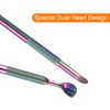 sourcing map Cuticle Pusher Dual Sided, Spoon-Shaped Metal Nail Cuticle