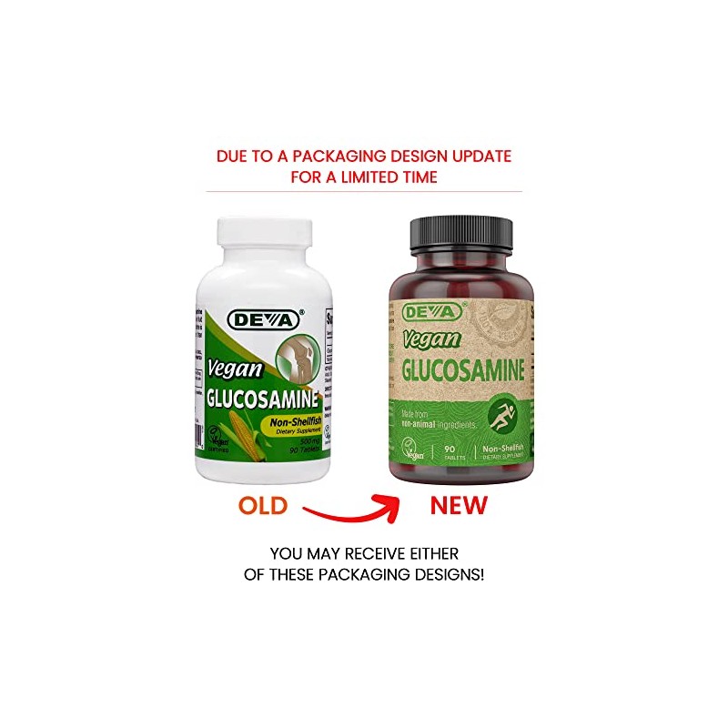 Deva Vegan Vitamins Glucosamine Tablets, 90-Count Bottle