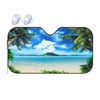 Windshield Sun Shade Beach Palm Tree Blue Ocean Car Front