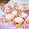 Unimall Pack of 24 Rose Gold Glitter Number 15 Cupcake
