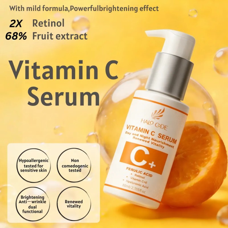 Sérum Facial: Vitamina C, Retinol, Ácido Hialurónico.