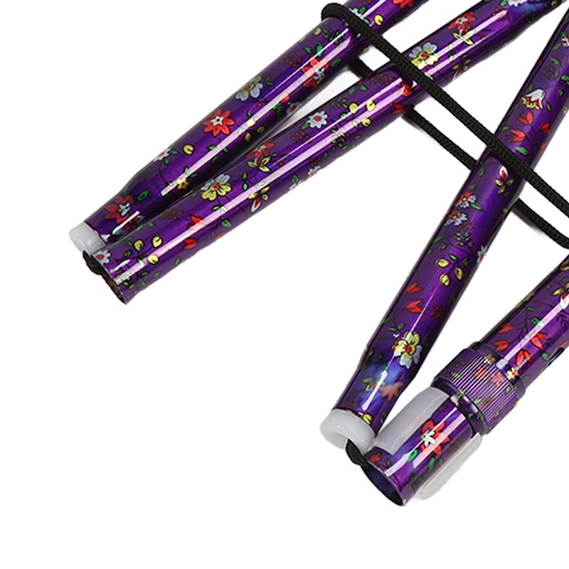 Folding Walking Cane T Handle Adjustable Height Print Folding Cane
