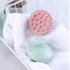 Massagebürste für Kopfhaut, Shampoobürste, Duschbürste, Peeling, Massagegerät, mit Silikonborsten, Weizenfaser,