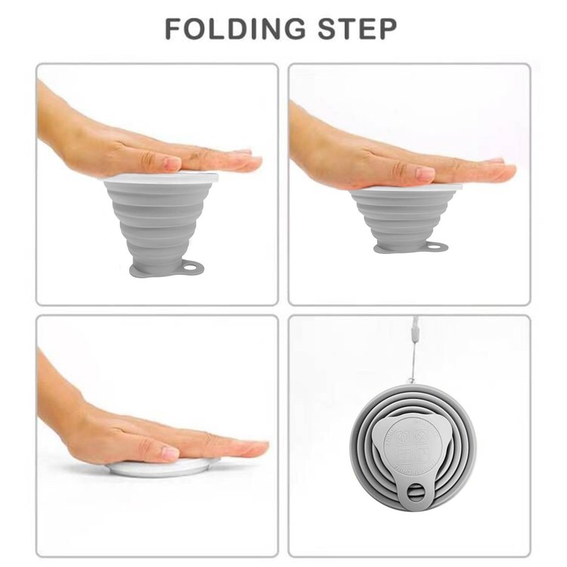 Intatikoo Silicone Collapsible Cup,Collapsible Cups for Camping,Folding Cup with Lids,Collapsible