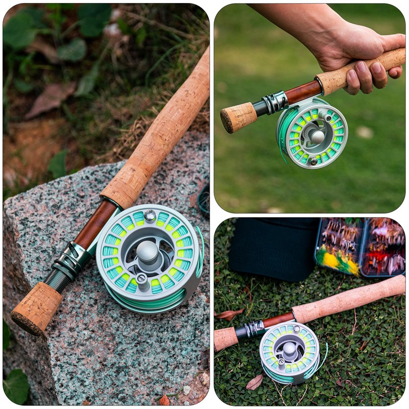 Goture Fly Reel, Large Arbor, Aluminum Alloy, Disc Drag, Left