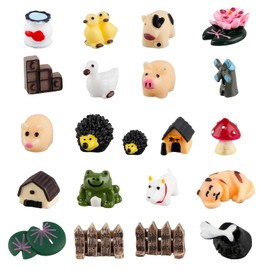 Thyonta Fairy Garden Accessories 21PCS Animal Micro-Landscaping Small Ornaments Mini Resin Animals Hedgehogs Decor for Outdoor Gardens Trees Decorations