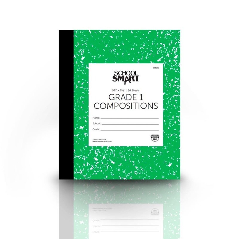 School Smart Skip-A-Line Ruled Composition Book, Grade 1, Green, 48