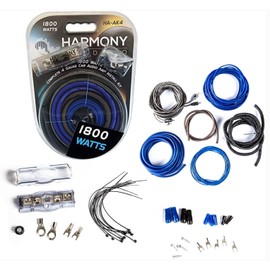Harmony Audio HA-AK4 Car Stereo Complete 4 Gauge 1800W Amp Amplifier Install Kit - Nickel Plated