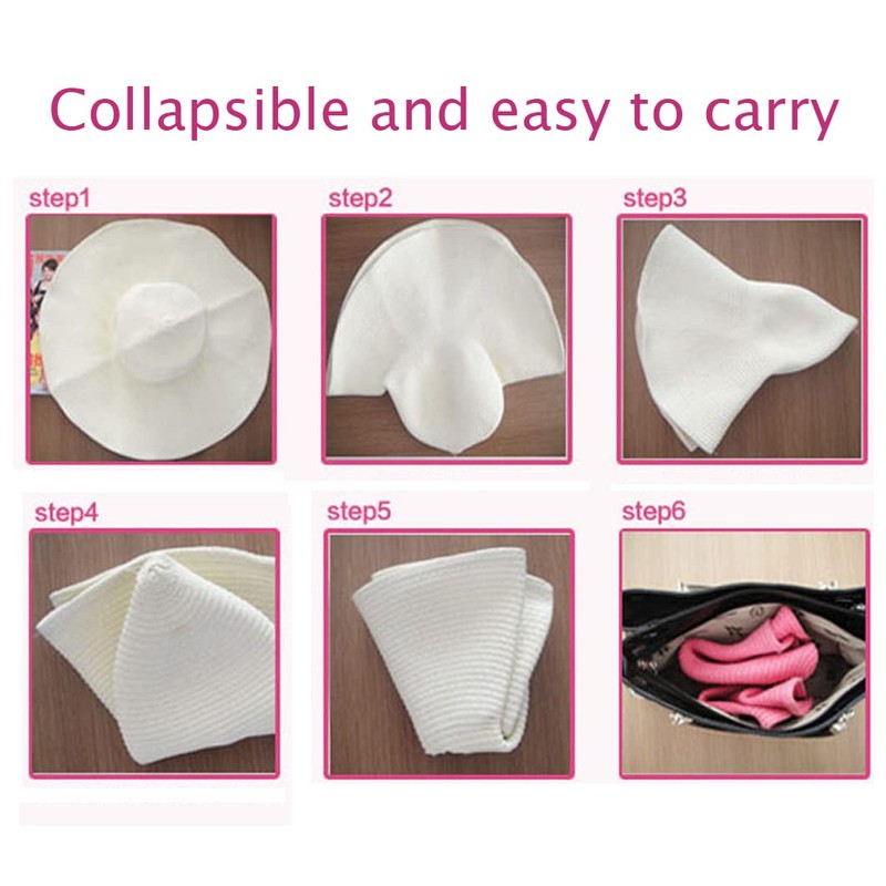 VASANA Women Wide Brim Sun Hat Beautiful Solid Color Beach