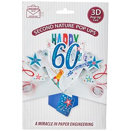 Happy 60th Birthday Pop-Up Greeting Card Original Second Nature 3D Pop Up Cards