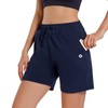 Ksmien Bermudas de algodón de punto para mujer con bolsillos