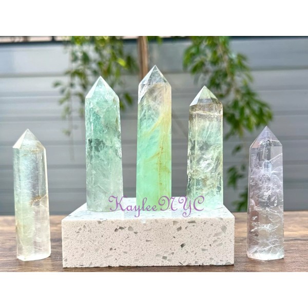 Wholesale Lot 1 Lb Green Fluorite Obelisk Tower Point Crystal