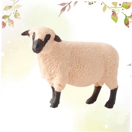 Kisangel 1PC Realistic Sheep Model Simulated Animal Decor for Beige Plastic Art Craft Ornament Vivid Sheep Decoration for Home Office Present Idea