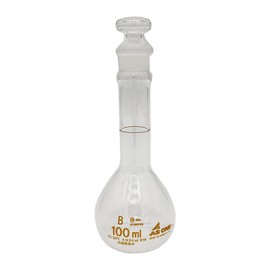 As One ASONE /1-8566-02 Short Volumetric Flask, White, 3.4 fl oz (100 ml)