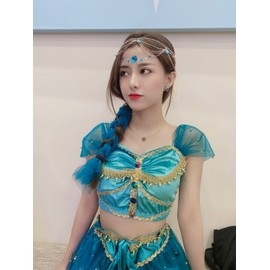 halloween costume Aladdin Jasmine Princess Clothes Halloween Costume Cosplay Costume Outfit L / 알라딘 자스민 공주 옷 할로윈 코스튬 코스프레 의상 복장 L