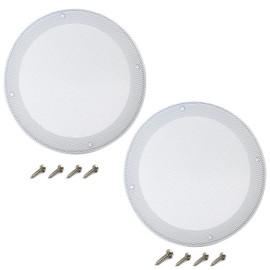 Fielect 2Pcs 6.5" Speaker Grill Covers White SubWoofer Grill Cover Guard Protector Speaker Grill Mesh Round Speaker Grille Woofer Car Speaker Grill Cover with 8 Screws