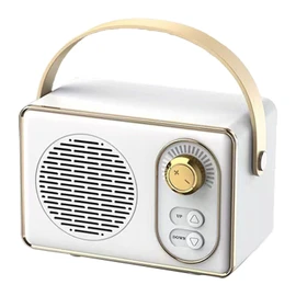 Retro Speaker Clear Sound Portable Wireless Vintage Small Speaker for Home Travel Outdoor White