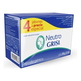 Jabón en Barra Grisi Neutro 4 Barras de 100g