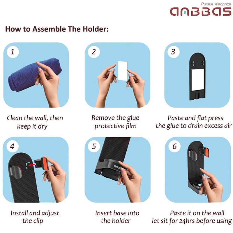 Anbbas Badger Hair Shaving Brush with Wall Mounted Brush Holder