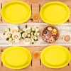 50Pcs Yellow Solid Color Large Oval Paper Plates 12 x