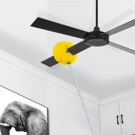 Ceiling fan dust collector, ultra-fine fiber dust collector with extendable extension rod, suitable for cleaning high ceiling fans, furniture, blinds, cars, bookshelf doors, etc.13-50 inches, (yellow)