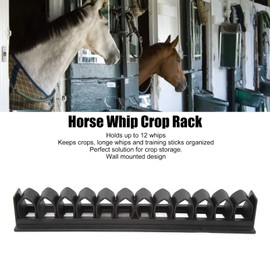 Dilwe Horse Whip Crop Holder, 31x6.4cm / 12.2x2.5in, Keep Tidy Horse Whip Crop Rack for Horse Stables, Black
