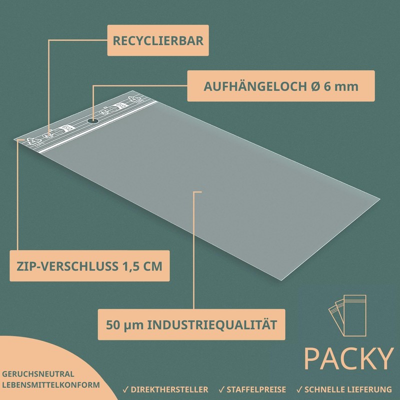 PACKY - Zip Bags 4 x 6 cm - Pack