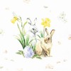 20 small cocktail napkins Little bunnies on spring flowers |